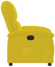 sárga bársony dönthető elektromos fotel