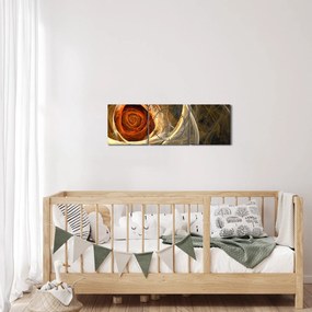 Kép - Absztrakt rózsák tüzes színekben (órával) (90x30 cm)
