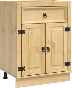 vidaXL Cabinet fiókkal SKI Mézes Barna 60 x 46 x 81,5 cm Tömör fenyőfa