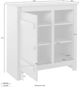 Natúr színű borovi fenyő szekrény 90x90 cm Bertram – Støraa