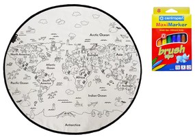 Colouring World színezhető szőnyeg és filctoll szett, ø 130 cm - Butter Kings