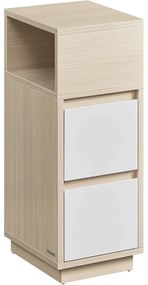 Éjjeliszekrény, 2 fiók, nyitott rekesz,natúr bézs, felhőfehér