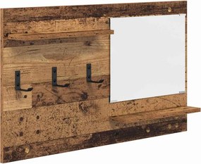 vidaXL Fali Kabáthorog polcokkal Öreg fa 90 x 10 x 50 cm Faanyag