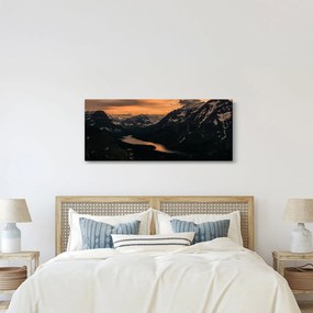 Egy tó képe a hegyek között (120x50 cm)