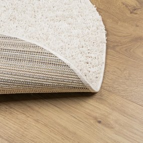 PAMPLONA krémszínű magas szálú bolyhos modern szőnyeg Ø 80 cm