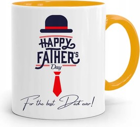 Sárga Apák Napi Bögre Apáknak Happy Father Day nyomtatott fényképpel