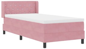 Boxspring Ágy Matrac nélkül Rózsaszín 90x200 cm Bársony