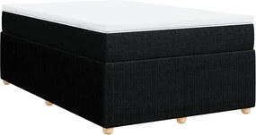 vidaXL fekete szövet rugós ágy matraccal 120 x 200 cm