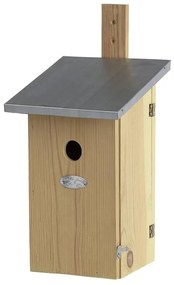 Fészkelő fa madárház, cink tetővel, 39 cm