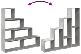 4 szintes betonszürke szerelt fa könyvespolc 143,5x29x143,5 cm