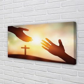 Canvas képek kereszt kezek 100x50 cm
