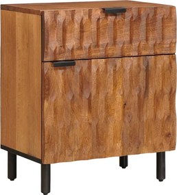 vidaXL Éjjeliszekrény fiókkal Barna 50 x 33 x 60 cm Tömör Mangófát