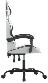 fehér és fekete műbőr forgó játékszék