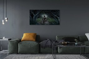Canvas képek Sötét erdő fa forma 125x50 cm