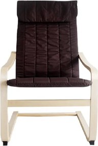 Pihentető fotel, nyírfa/barna anyag, TORSTEN