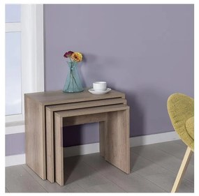 KÉSZLET 3x Kávésasztal barna