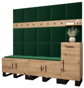 Előszobabútor Amanda 8 (artisan tölgy + zöld). 1085926