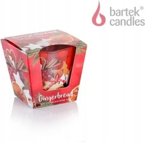 Karácsonyi gyertya üvegben Mézeskalács narancsos és ánizsos jegyekkel 115g