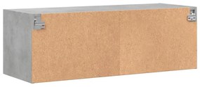 betonszürke faliszekrény üvegajtókkal 102 x 37 x 35 cm