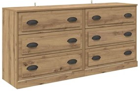 Oldalszekrények 2 pcs Artisan tölgy 70 x 35,5 x 67,5 cm Faanyag