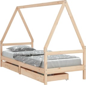 vidaXL tömör fenyőfa gyerekágykeret 80 x 200 cm