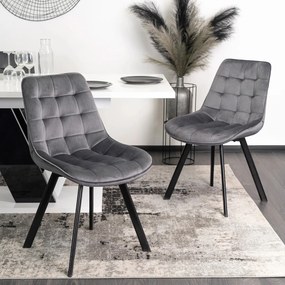 Étkezőgarnitúra 4 db székkel. Bővíthető asztal CLARK 120-160 cm + 4 db szürke étkezőszék RICK