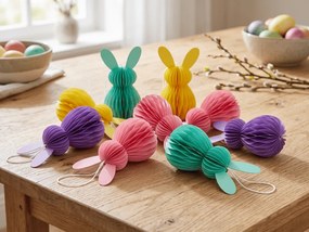 Függő díszek BUNNY 8 cm készlet 8 db, színes