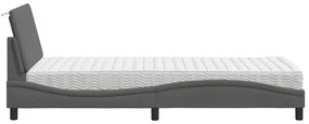sötétszürke szövet ágy matraccal 80x200 cm Fabric