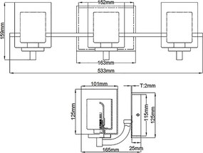 Quoizel modern tükör világítás kolt króm elsqz-kolt3-pc-bath IP44