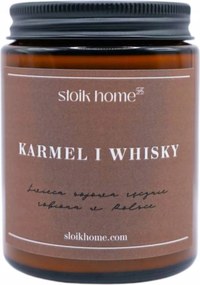 Szójagyertya Karamell és Whisky illatgyertya édes 150ml Słoik Home
