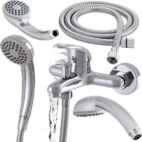 Kádtöltő csaptelep fali Zuhanyzóval Alfa tömlővel