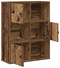 antik fa színű szerelt fa könyvespolc 60x24x76,5 cm