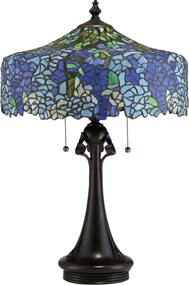 Quoizel klasszikus tiffany asztali lámpa cobalt barna színezett elsqz-cobalt-tl