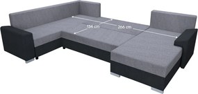 Univerzális ülőgarnitúra, sötétszürke/szürke, ANDRES U UNI