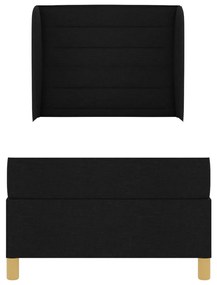 Boxspring Ágy Matrac nélkül Fekete 80x200 cm Szövet
