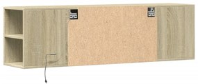sonoma tölgy színű fali TV-szekrény LED-ekkel 135x31x39,5 cm