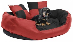 Piros-fekete kifordítható és mosható kutyapárna 85 x 70 x 20 cm