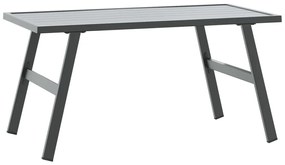 fekete porszórt acél kerti dohányzóasztal 90 x 45 x 35 cm