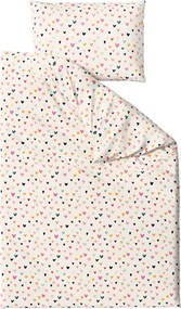 Pamut ágynemű DOTHEARTS POLY krém színű Ágyneműhuzat mérete: 2 db 70 x 90 cm | 200 x 220 cm