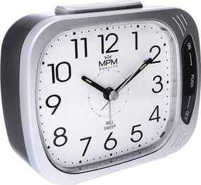 Ezüst Klasszikus Jól Olvasható Ébresztőóra Mpm C01.4250.70 Hangos Szundi Riasztás