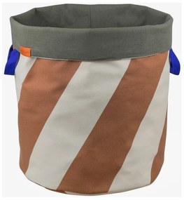 Téglavörös-krémszínű textil szennyeskosár 5 l Diagonal – Mette Ditmer Denmark