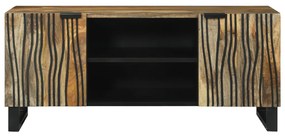 TV szekrény, 105x33.5x46 cm, natúr tömör mangófából és mérnöki fából.