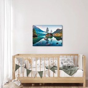 Kép - Lake Hintersee, Bajor - Alpok, Ausztria (70x50 cm)