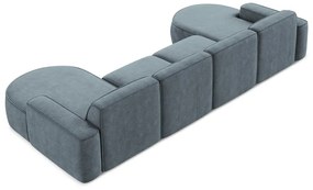Szürkéskék zsenília sarokkanapé (U alakú) Omao – Makamii