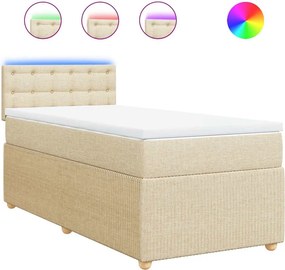 vidaXL krémszínű szövet rugós ágy matraccal 80 x 200 cm