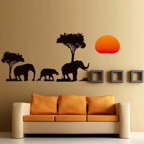 Falmatrica"Afrikai elefántok" 37x89 cm