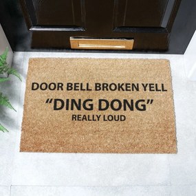 Kókuszrost lábtörlő 40x60 cm Yell Ding Dong – Artsy Doormats