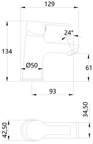 Invena Bralos, mosogató csaptelep h-134, fekete matt, INV-BU-07-004-A