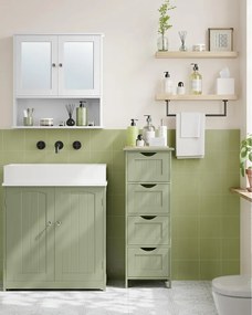 Fürdőszobai álló tárolószekrény 30x30x82 cm, babérzöld