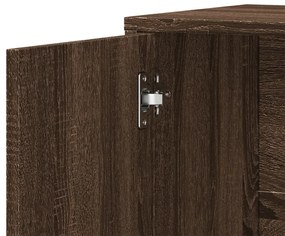 2 db barna tölgy színű szerelt fa tálalószekrény 60x31x70 cm